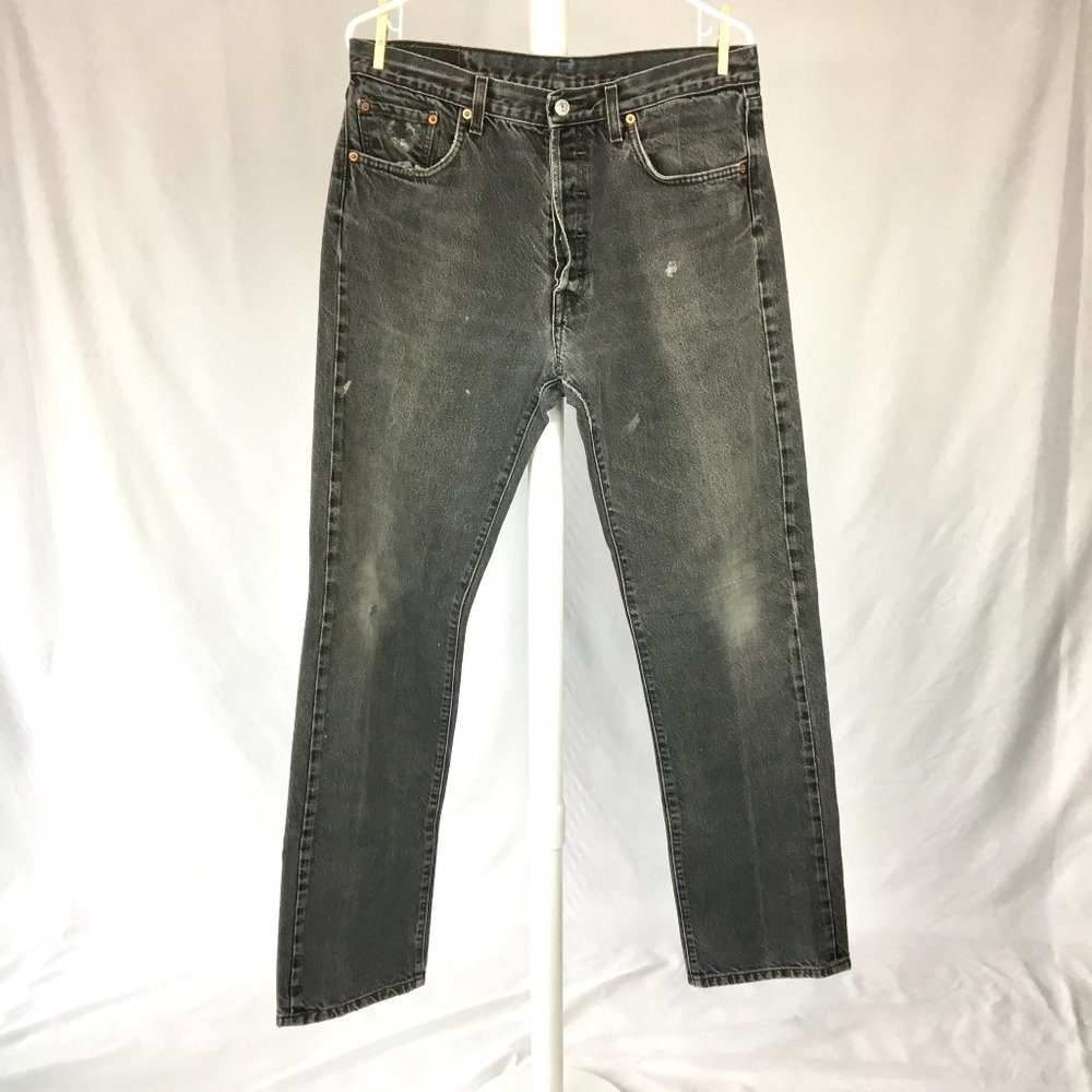Vintage Mens Levi 501 Original Fit 34X34 Black